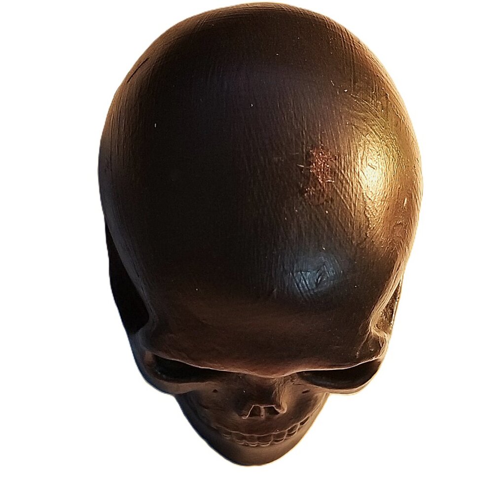Mini Black Resin Skull Head Sculpture Modern Skull Art Home Decor for Edgy Style - Picture 9 of 12